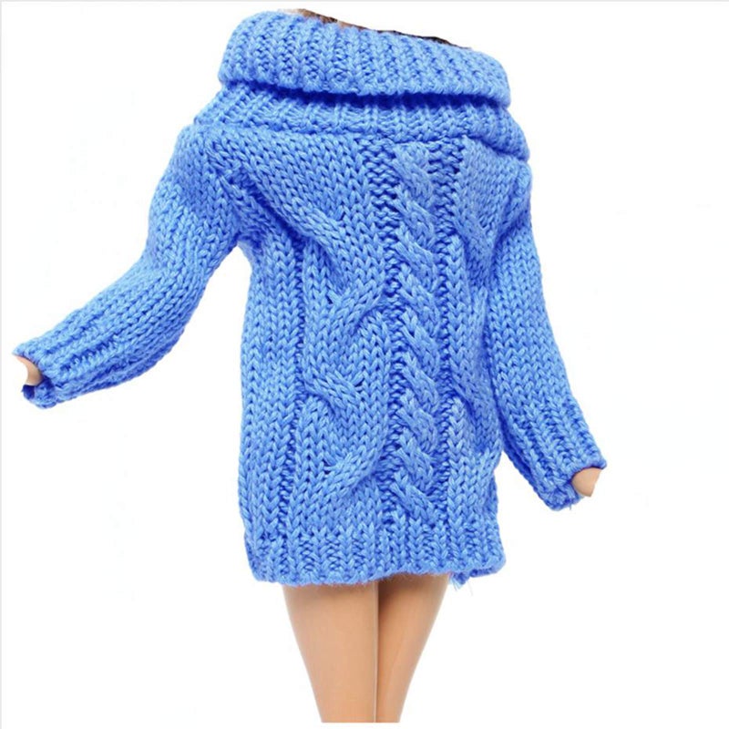 BJDBUS Blue Winter Turtleneck Sweater Clothes for 11.5 inch Girl Doll Accessories - Image 4